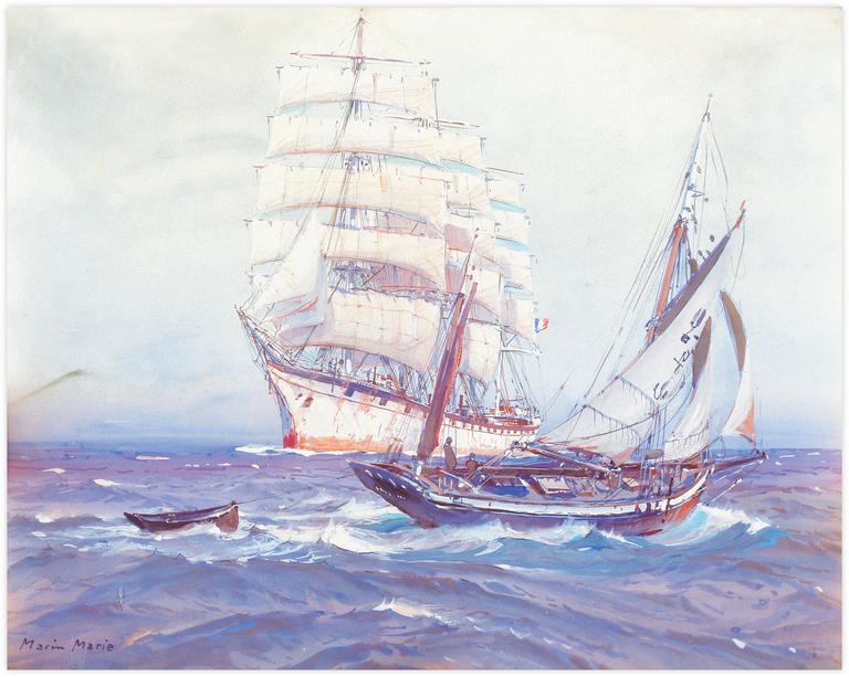 Catalogue raisonné, Marin Marie, Trois-mâts et le pilote n°24