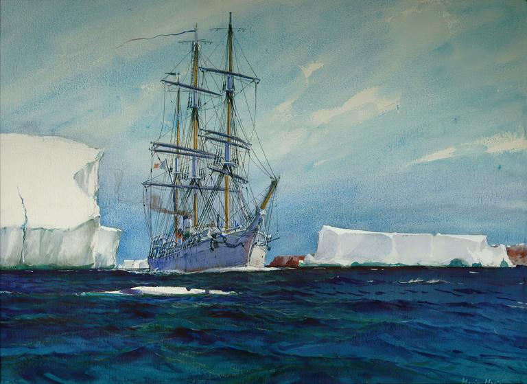 Catalogue raisonné, Marin Marie, Le Pourquoi-Pas? entrant dans le Scoresby Sund