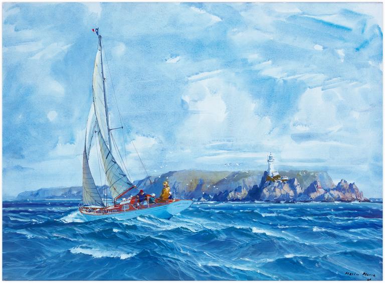 Catalogue raisonné, Marin Marie, Le Yacht Saint Clair doublant le cap de Corbière