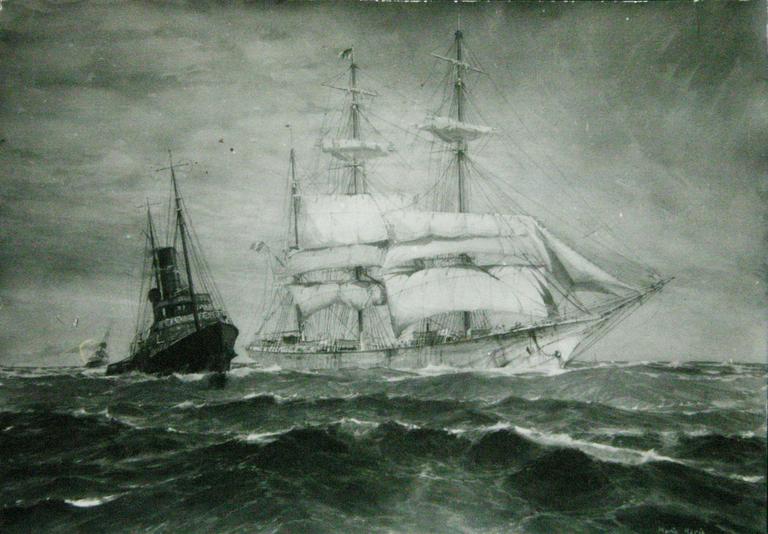 Catalogue raisonné, Marin Marie, Sans titre (Trois-mâts et un pilote)