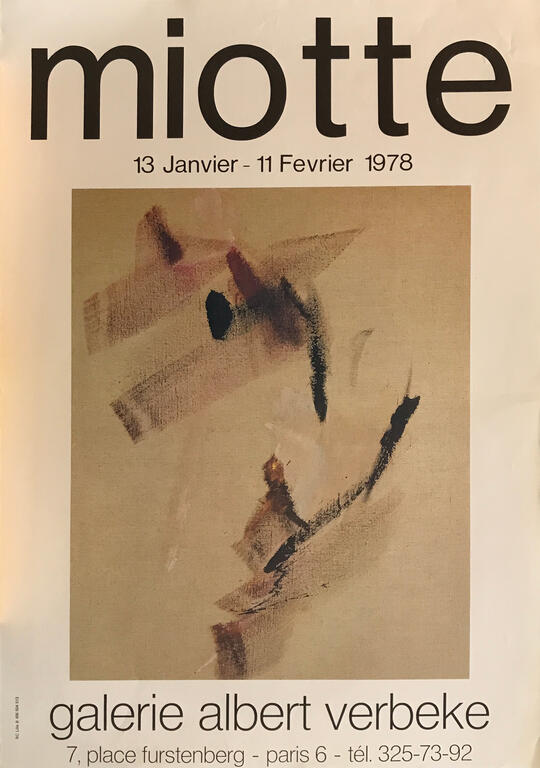 Affiche Jean Miotte, galerie Albert Verbeke