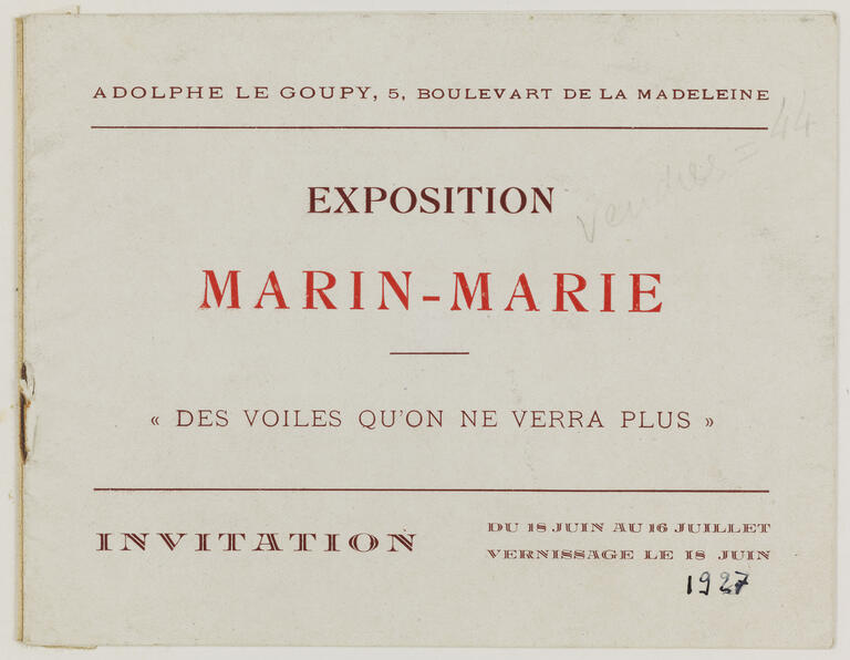 exposition de Marin Marie chez Le Goupy en 1927