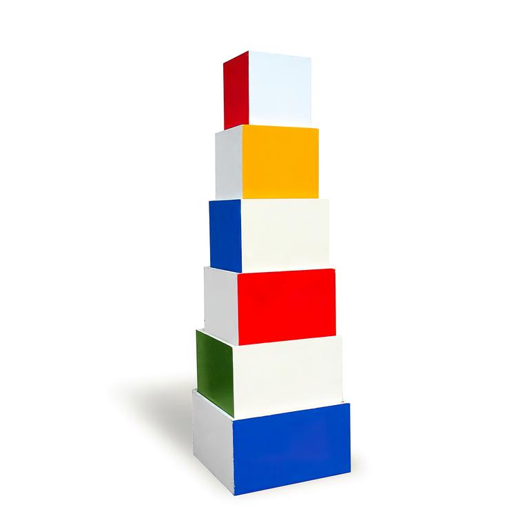 Albert Chubac, Sculpture, pyramide aux cubes colorés