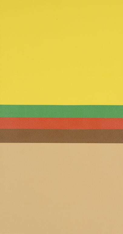 Jean Legros, Pochoir sans titre (jaune, vert, rouge), 1980