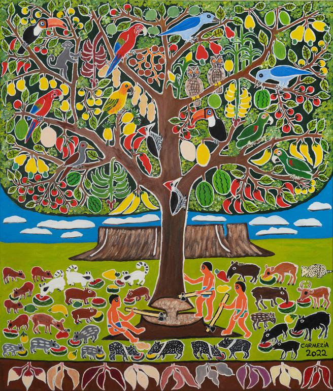 Carmézia Emiliano, Wazaká – The Tree of Life, 2022, MASP collection. Photo: Rodrigo Guedes da Silva