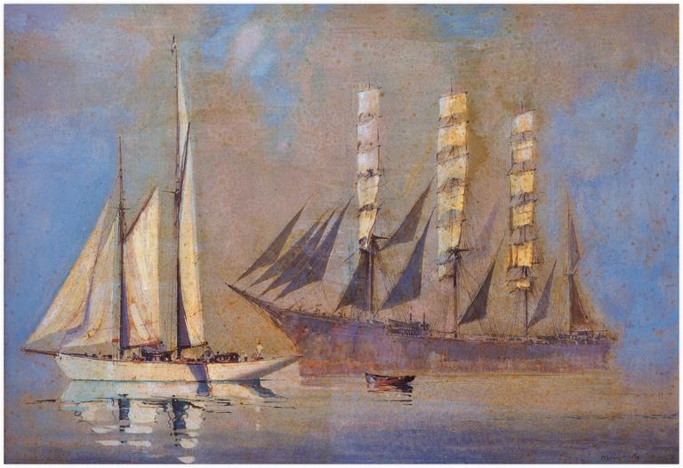 Marin Marie, Sans titre (deux voiliers, temps calme)