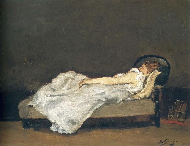 Paul Gauguin, Mette endormie sur un canapé, 1875