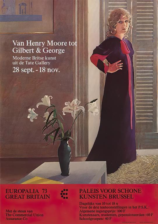 Affiche de David Hockney pour l'exposition De Henry Moore à Gilbert et georges