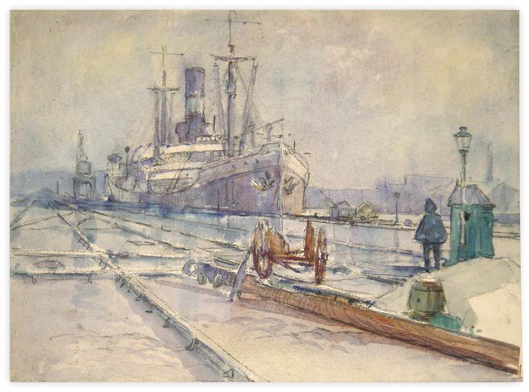 Marin Marie, Aquarelle et mine de plomb.