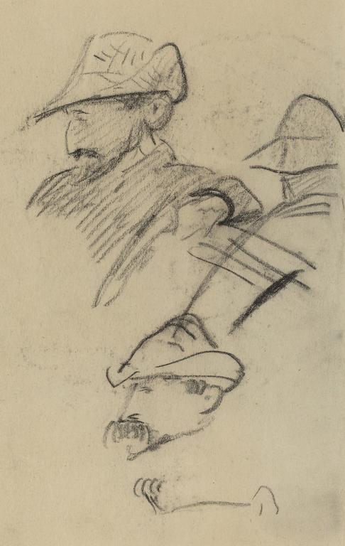 Paul Gauguin, Etudes d'un homme au chapeau, circa 1884-1888