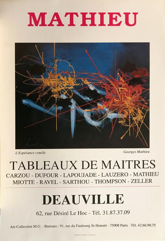 Affiche pour une exposition collective à Deauville illustrée par Georges Mathieu