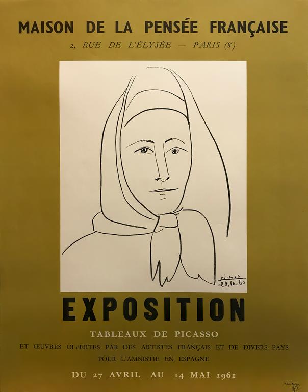 Affiche de Picasso pour une exposition au service de l'amnistie en Espagne