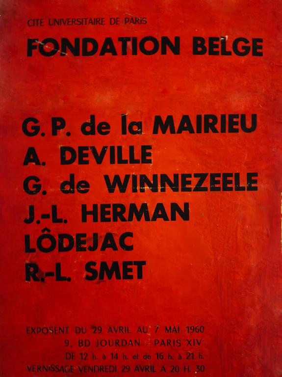 Affiche exposition de la fondation belge, 1960