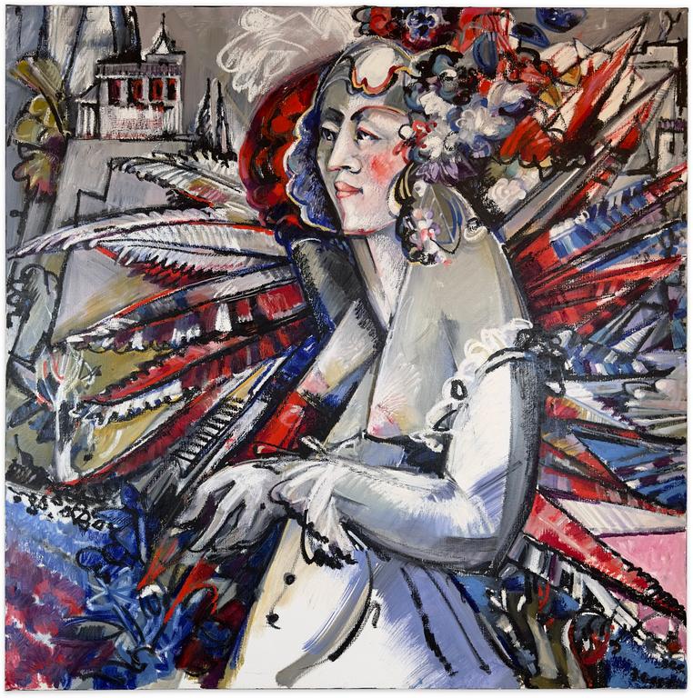 Femme avec plumes