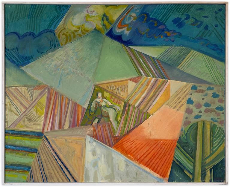 Paysage avec nu féminin central