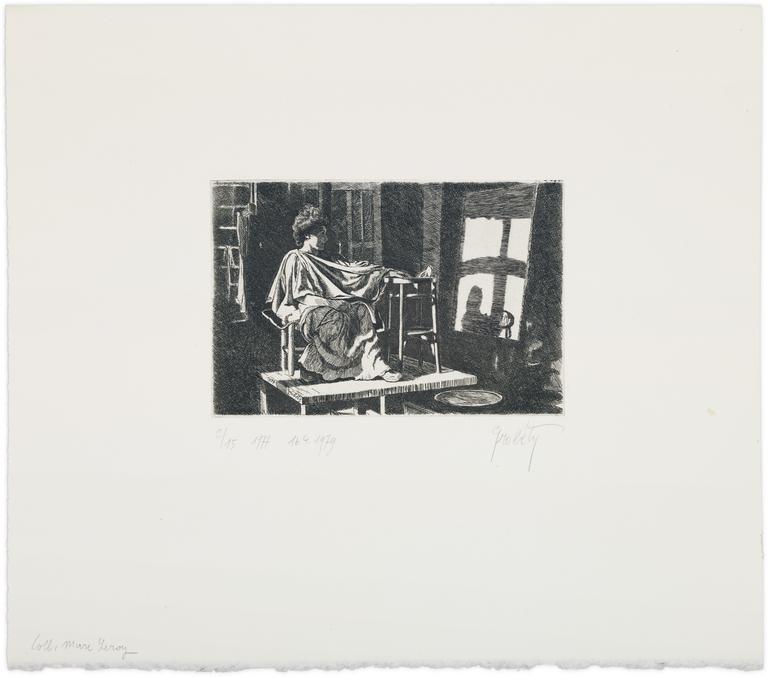 Catalogue raisonné, Petit péplos assis sur stèle, reflet fenêtre - 1979