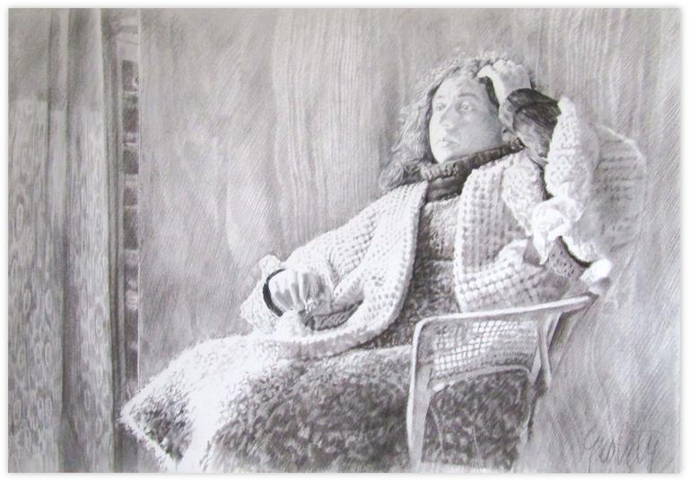 Catalogue raisonné, Claude Grobéty, Châle, bras gauche levé - 1980