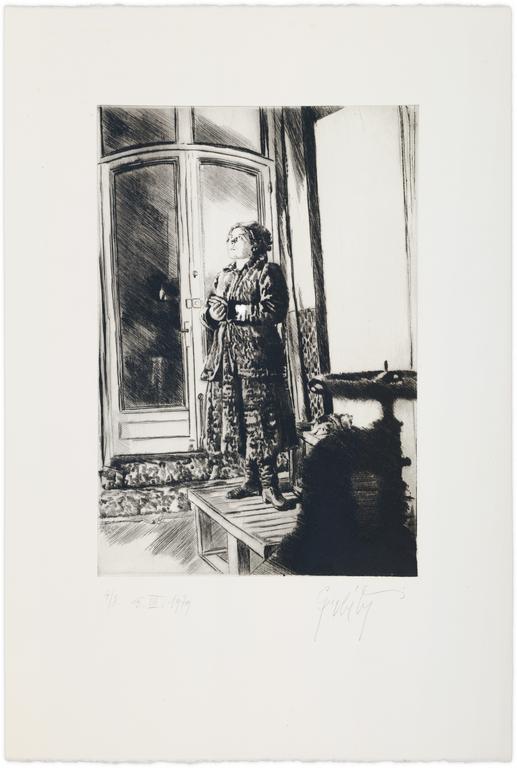 Catalogue raisonné, Claude Grobéty, Robe chat debout, petite presse, reflet - 1979