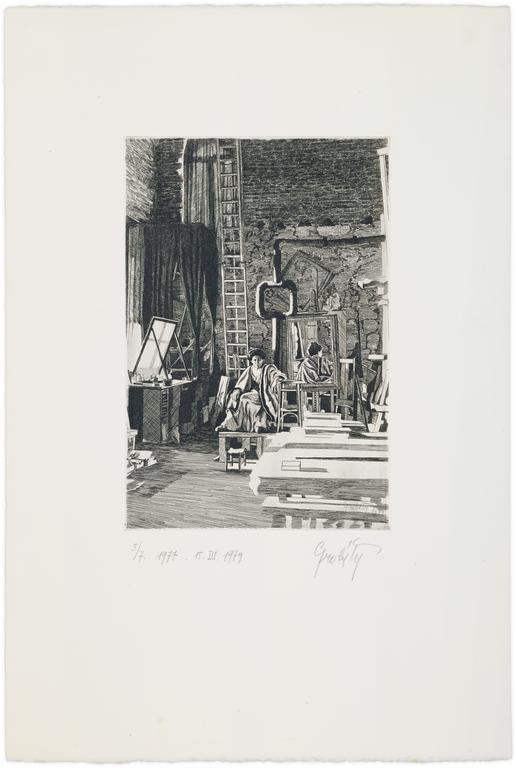 Catalogue raisonné, Claude Grobéty, Le modèle dans l'atelier - 1979