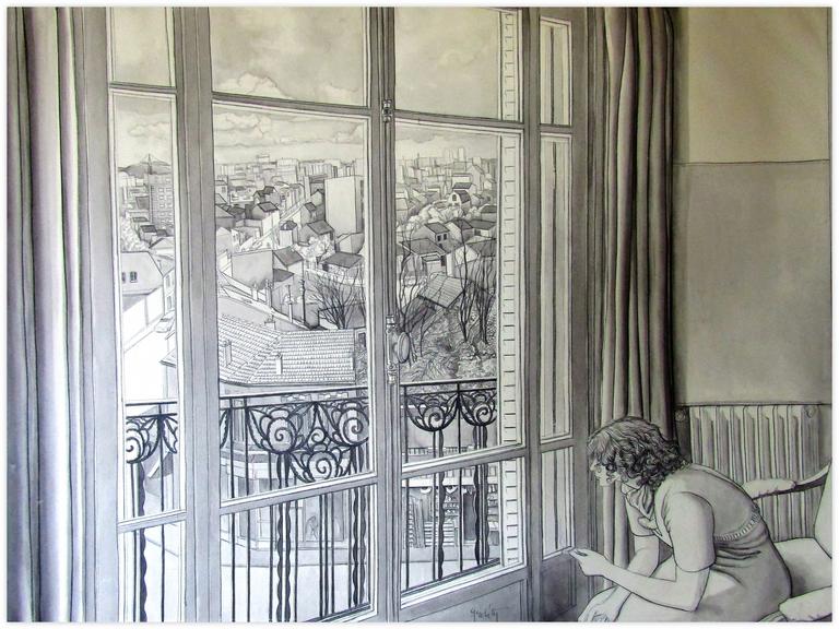 Catalogue raisonné, Claude Grobéty, La cigarette devant le fenêtre à Asnières - 1973
