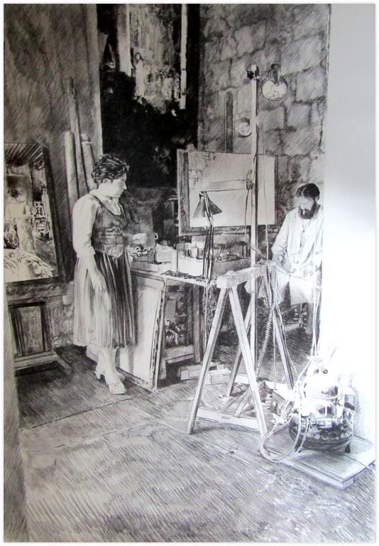 Catalogue raisonné, Claude Grobéty, L. debout, C.G. assis blouse, compresseur à l'avant - 1977