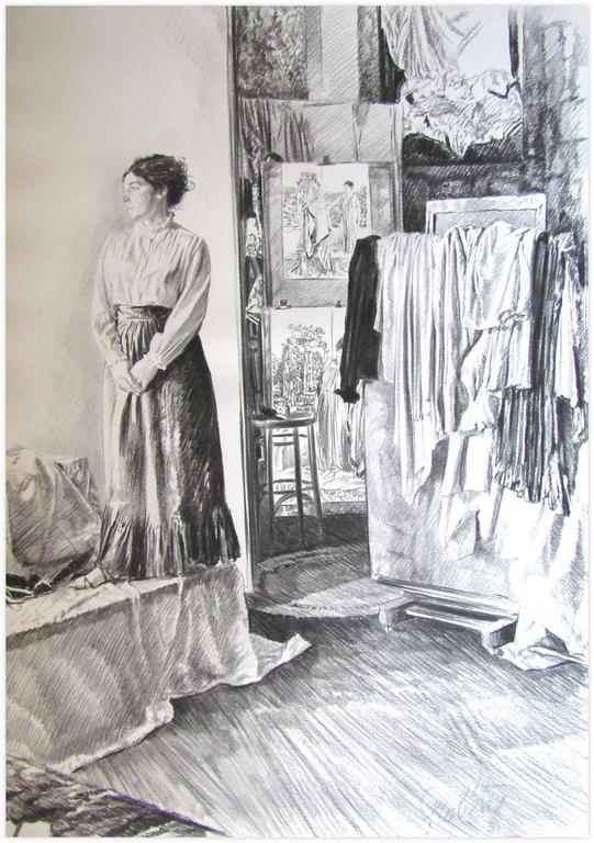 Catalogue raisonné, Claude Grobéty, Jupe victorienne sur estrade, série essayage - 1978