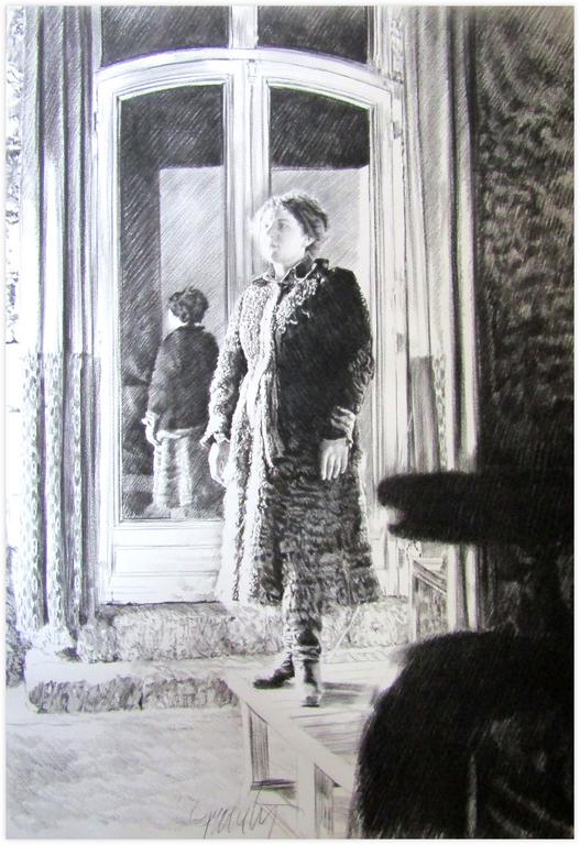 Catalogue raisonné, Claude Grobéty, Robe chat et veste, reflet porte-fenêtre - 1978