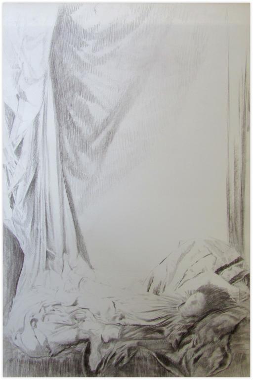 Catalogue raisonné, Couché lit sur peplos, draperies et ombre - 1979