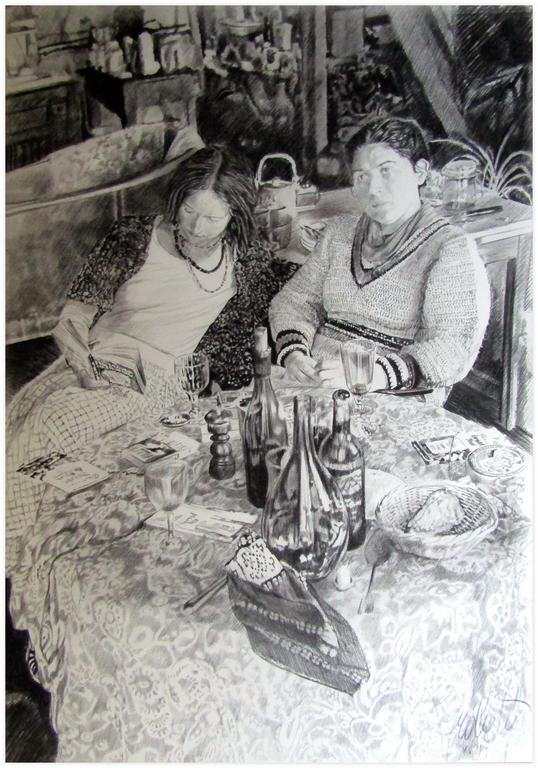 Catalogue raisonné, Claude Grobéty, Derrière la table C.L. et L. - 1981