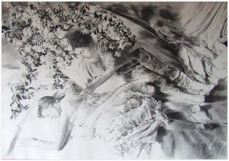 Catalogue raisonné, Claude Grobéty, L. pose pétale sur le dos de C. - 1981