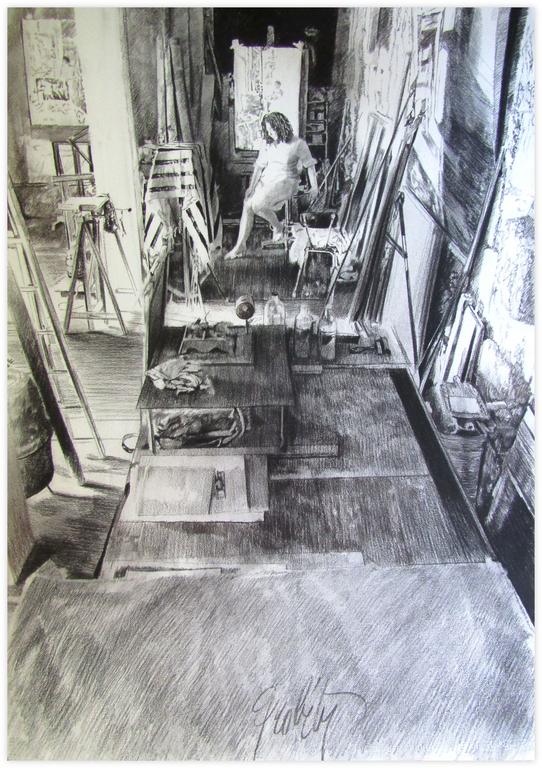 Catalogue raisonné, Au fond de l'atelier, derrière table à gravures - 1982 (20.1)