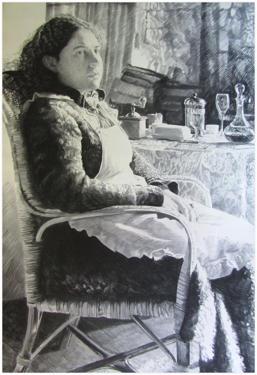 Catalogue raisonné, Robe chat, assis de trois-quart, table au fond - 1983