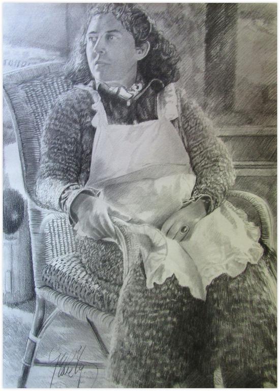 Catalogue raisonné, Robe chat, main sur accoudoir, regarde à droite - 1983