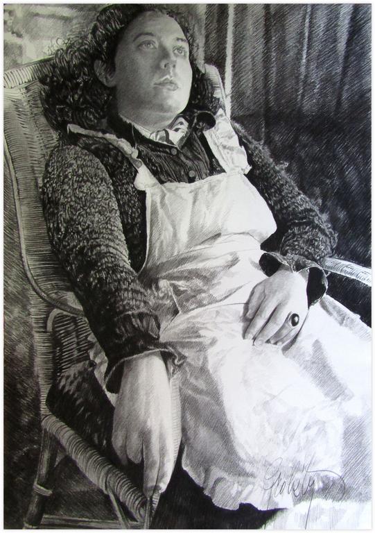 Catalogue raisonné, Claude Grobéty, Robe chat, tablier blanc, bague noire - 1983