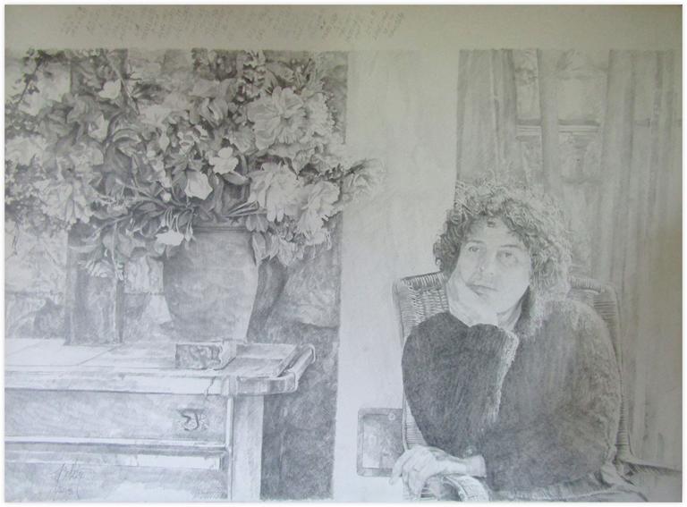 Claude Grobéty, Main droite tient le menton, Caramelle, bouquet - 1993
