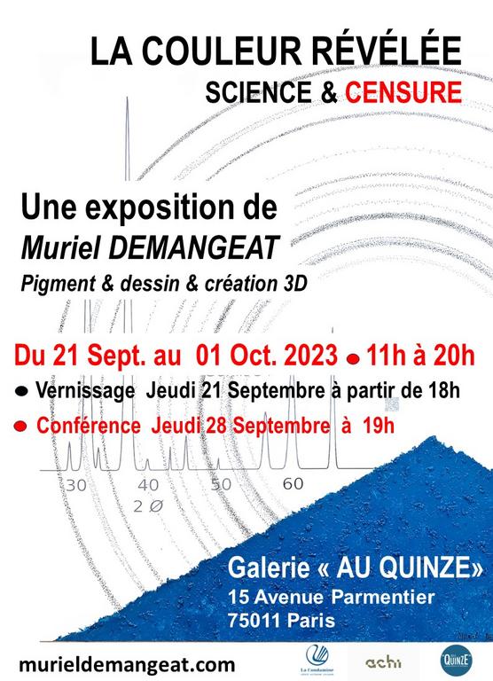 Vernissage le 21 Septembre à 18h - CONFERENCE le 28 Septembre 2023