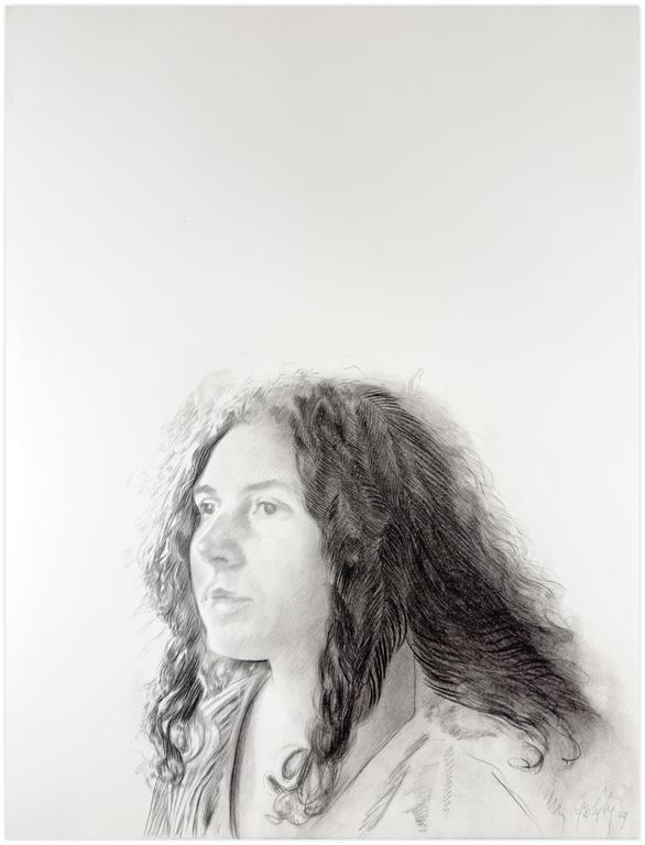 Catalogue raisonné, Claude Grobéty, Grande tête, en bas, petite natte - 1979