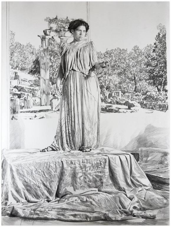 Catalogue raisonné, Tunique ionienne devant Tholos, bras gauche tenndu main ouverte - 1977