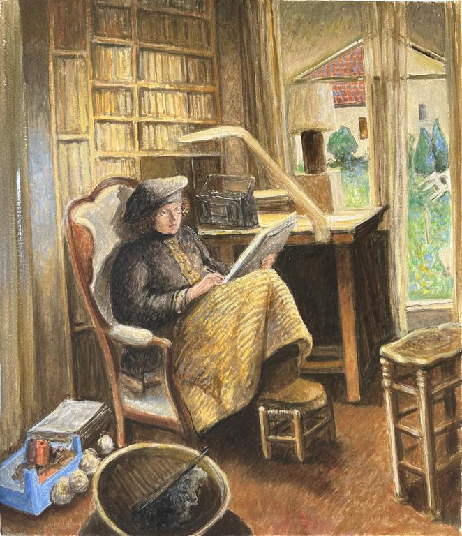 Catalogue raisonné, Claude Grobéty - Veste noire, robe jaune, lit, radio