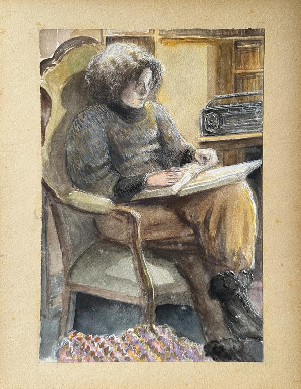 Catalogue raisonné, Claude Grobéty - Voltaire, pull gris et noir, livres