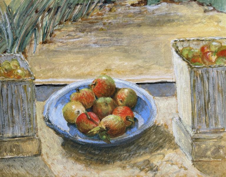 Catalogue raisonné, Claude Grobéty - Les pommes, cageot, assiette