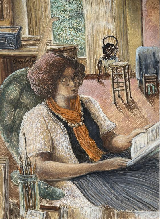 Catalogue raisonné, Claude Grobéty - Gilet blanc, foulard orange