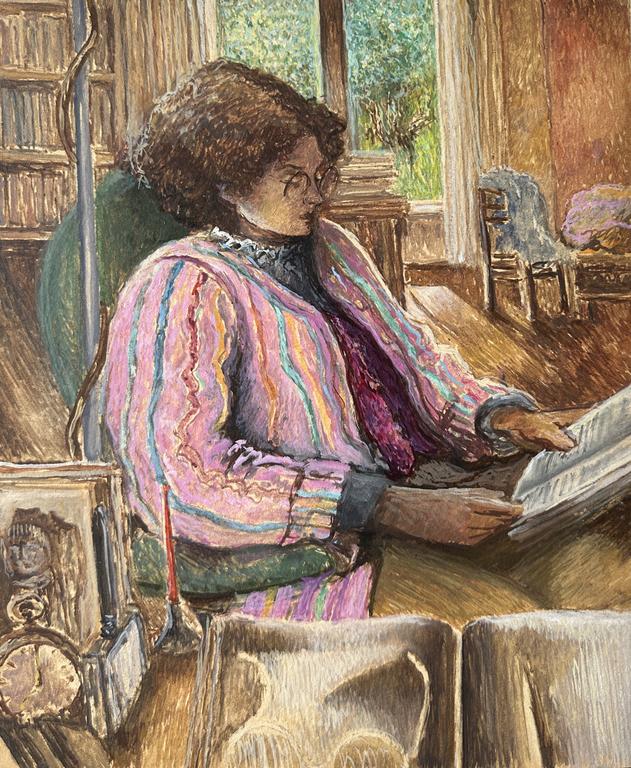 Catalogue raisonné, Claude Grobéty - Veste rouge, filets couleur, lit	