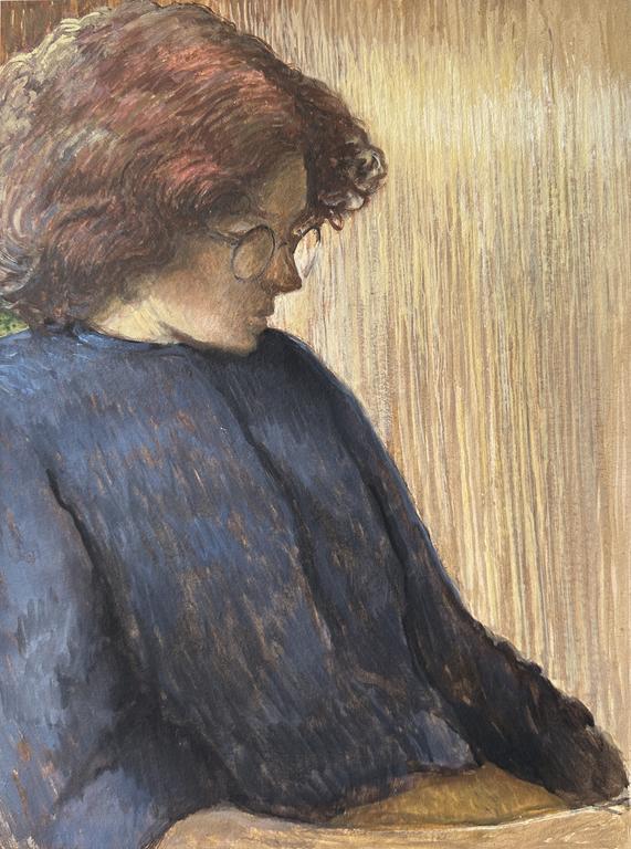 Catalogue raisonné, Claude Grobéty - Grande veste noire, cheveux acajou