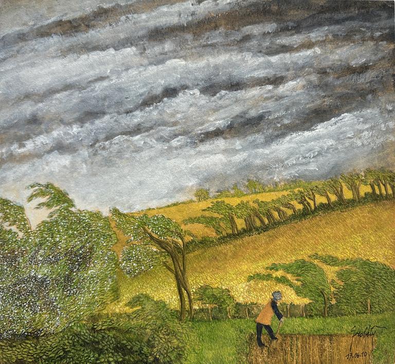 Claude Grobéty - Au jardin, L bêche avant l'orage