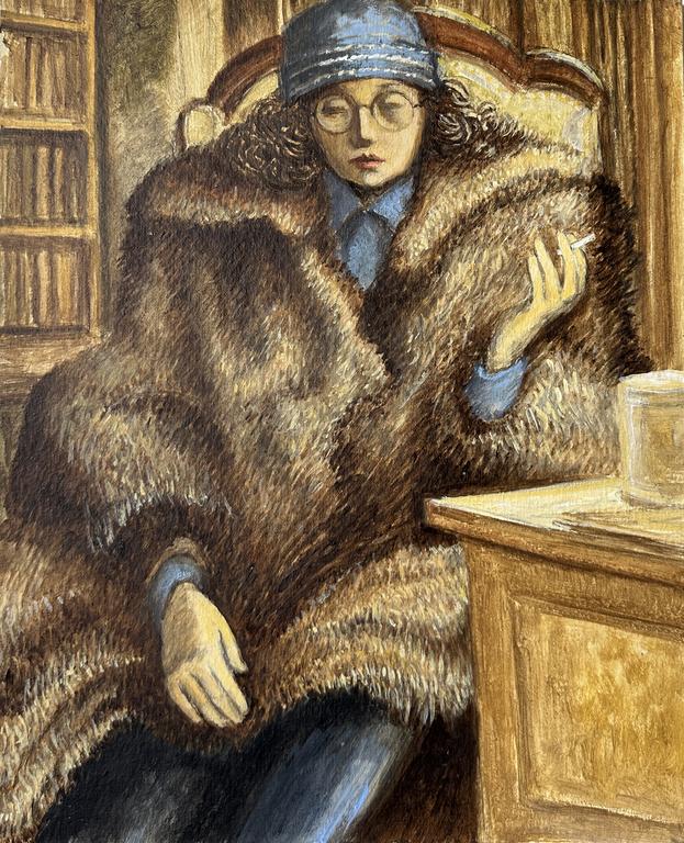 Catalogue raisonné, Claude Grobéty - Fourrure, bonnet gris, cigarette