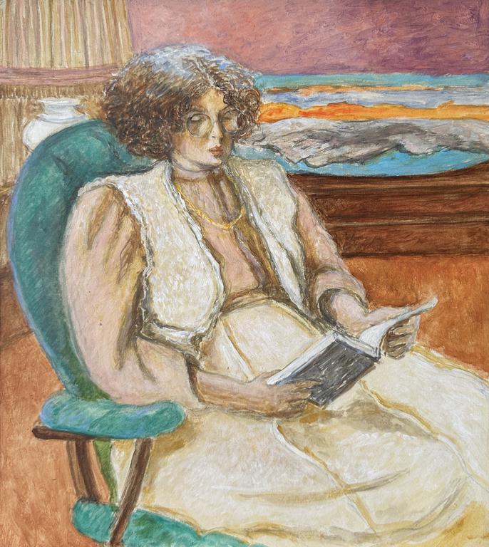 Catalogue raisonné, Claude Grobéty - Gilet blanc, jupe blanche, corsage de soie beige, lit