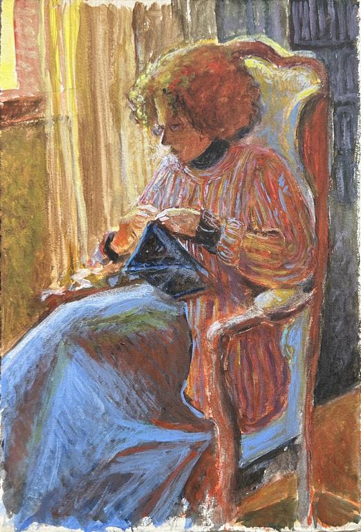 Catalogue raisonné, Claude Grobéty - Jupe bleue, tricot
