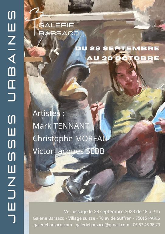Exposition Jeunesses urbaines à partir du 28 septembre - Paris - Galerie Barsacq - Mark Tennant - Christophe Moreau - Victor Jacques Sebb