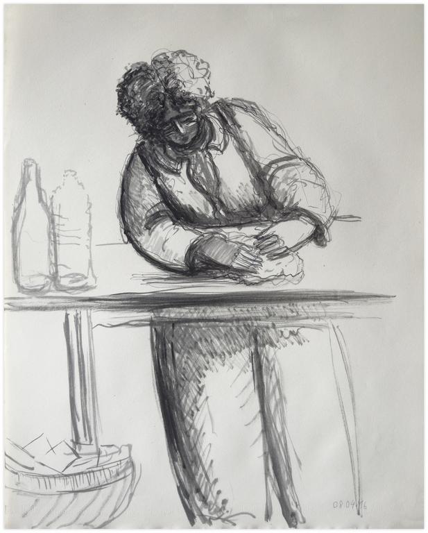 Catalogue raisonné, Claude Grobéty, Debout pétrit le pain - 2016